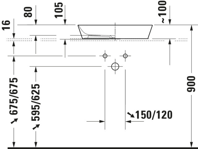 Duravit Aufsatzbecken Cape Cod 550mm Weiß Seidenmatt, o.ÜL, o.HLB, WG
