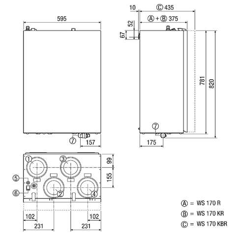 Maico Raumluft-System WS 170 RET, m. Anst. Standard-Rechtsausf. mit Enthalpie,H