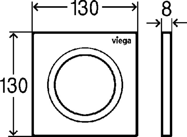 Viega Urinal Betätigungsplatte VfS 20 8610.2 aus Kunststoff in weiß-alpin