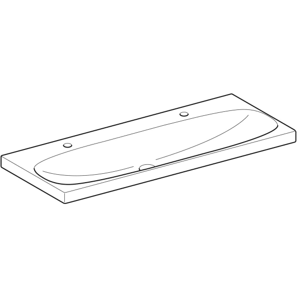 Geberit Acanto Waschtisch 120x48cm einfache Bef., 2 Hl., o. Ül., weiß Tect