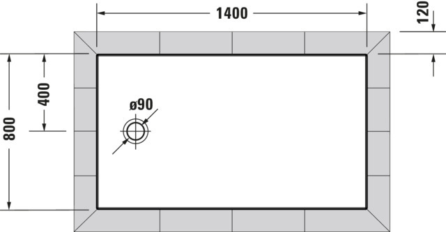 DU Tempano Duschwanne 1400x800x45mm Weiß