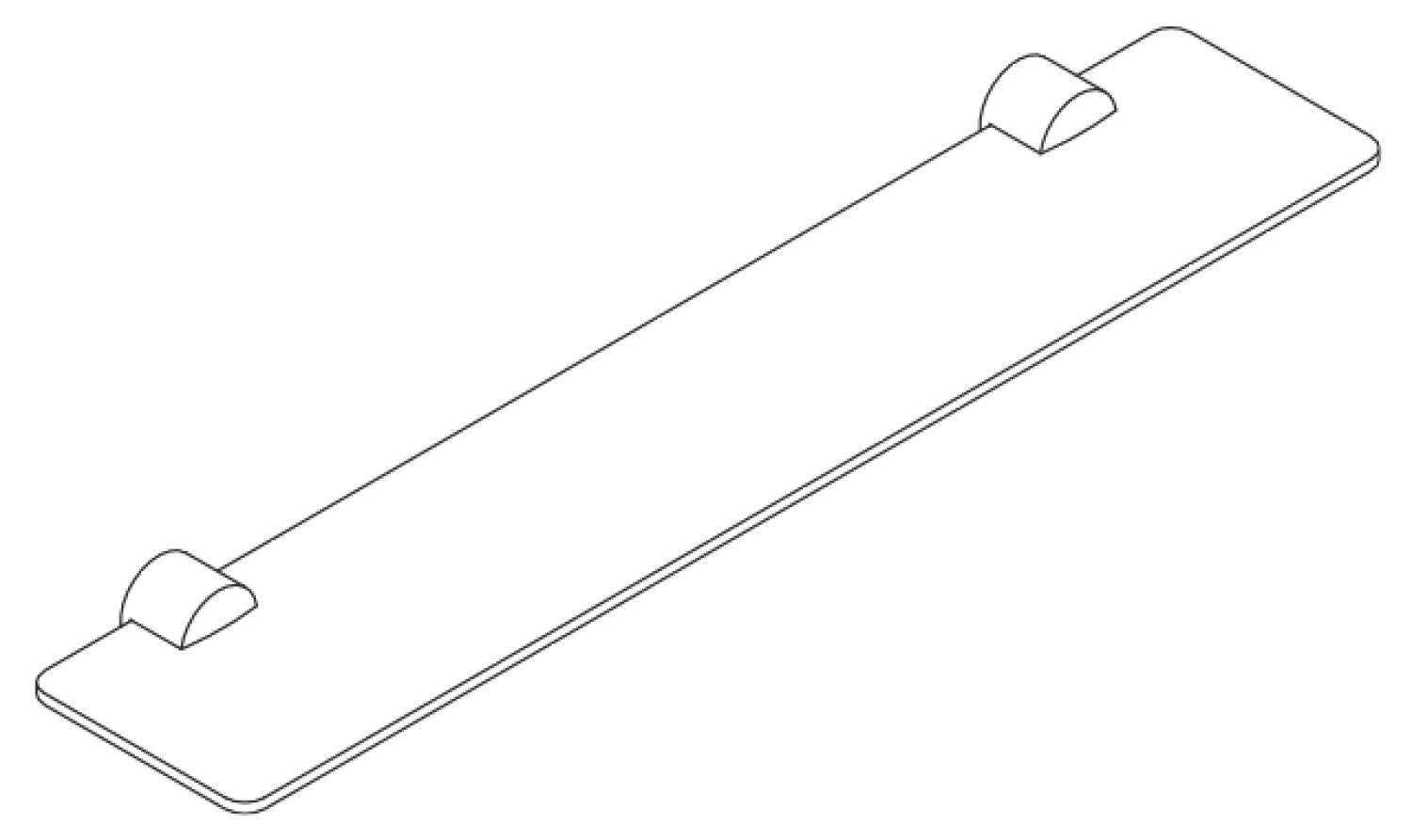 HEWI Ablage Sys 815, 600mm, Edelstahl chr. , Glasplatte satiniert