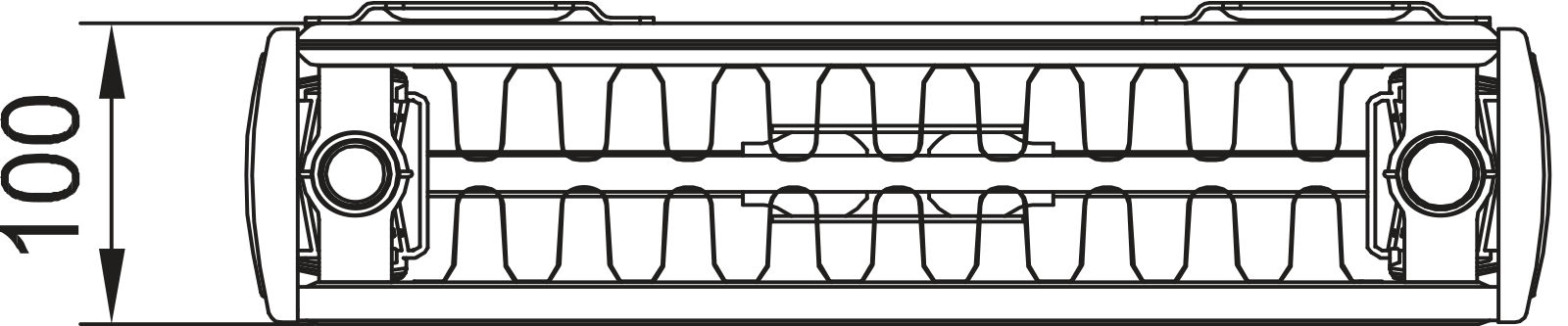 Kermi x2 Verteo Profil T22 1800x100x800 QN2940, RAL9016, 10bar, seitl. Abd