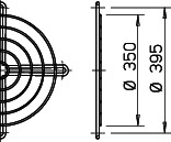 Helios SG 355 Schutzgitter zu Rohrflansch