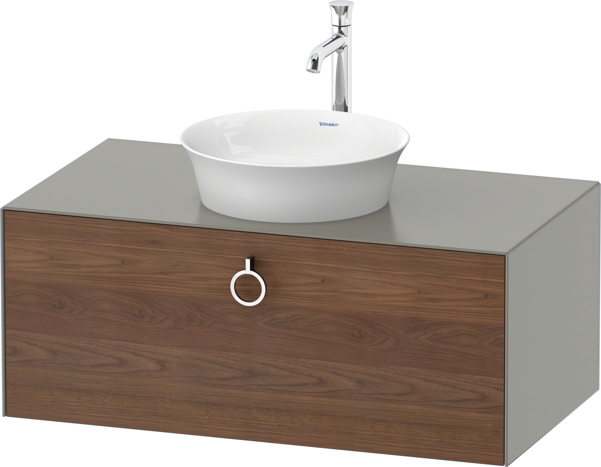 Duravit WTU wandh. White Tulip,1 Ausz.,mit Griff,408x1000x550,A.Nussb.M./St.gr.Sdm