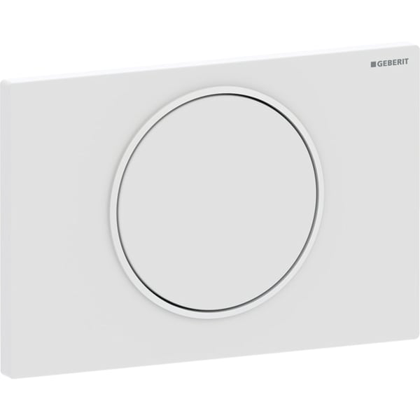 Geberit Sigma10 BetPl., rund, Spül-Stopp Sp. weiß matt, Etc/ weiß glänzend
