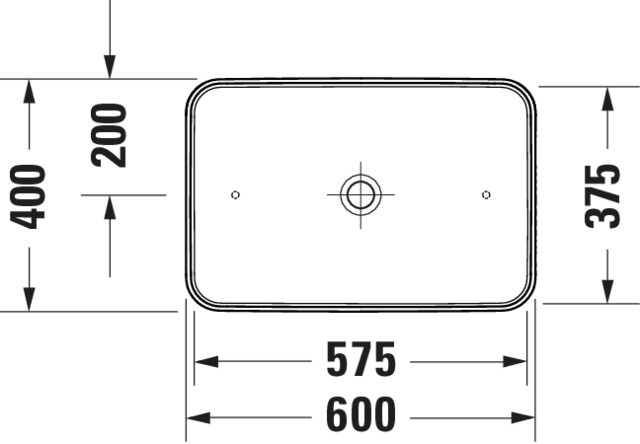 DU D-Neo Aufsatzbecken 600x400mm Weiß HG