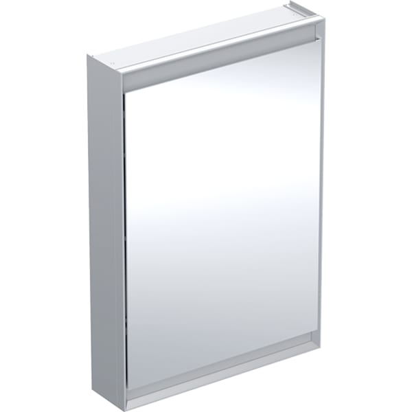 Geberit ONE Spiegelschrank mit ComfortLight 1 Tür li, AP-Mont., 60x90x15cm, alu. Geberit ONE Spiegelschrank mit ComfortLight 1 Tür li, AP-Mont., 60x90x15cm, alu.