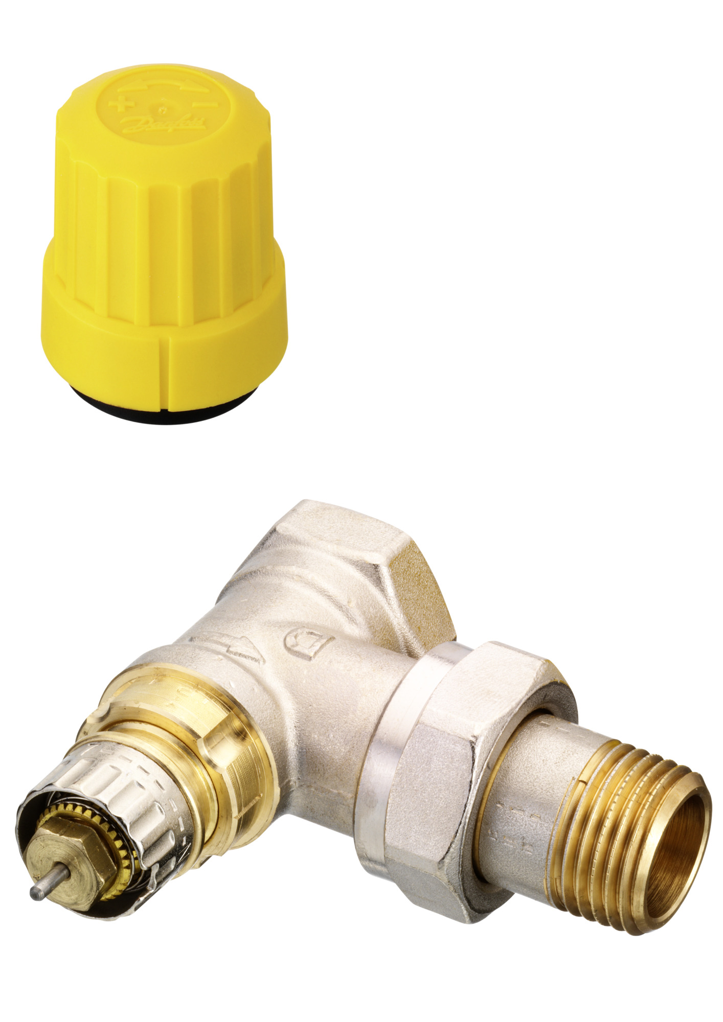 Danfoss Ventilgehäuse RA-UN 15 R 1/2, Eck, matt vernickelt