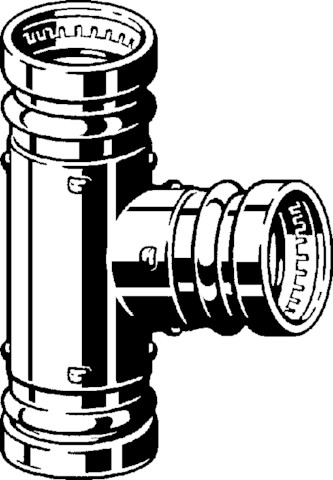 Viega T-Stück Sanpress XL 2218XL in 88,9mm Rotguss