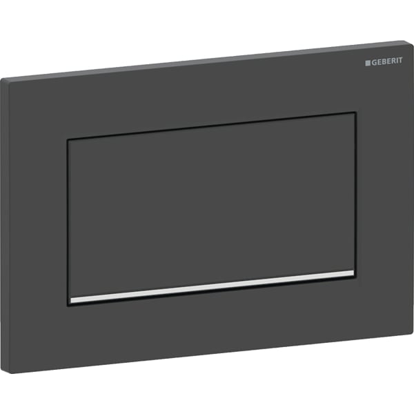 Geberit Sigma10 BetPl., eckig, Spül-Stopp-Sp. verschr. schwarz matt, Etc /chrom glzd