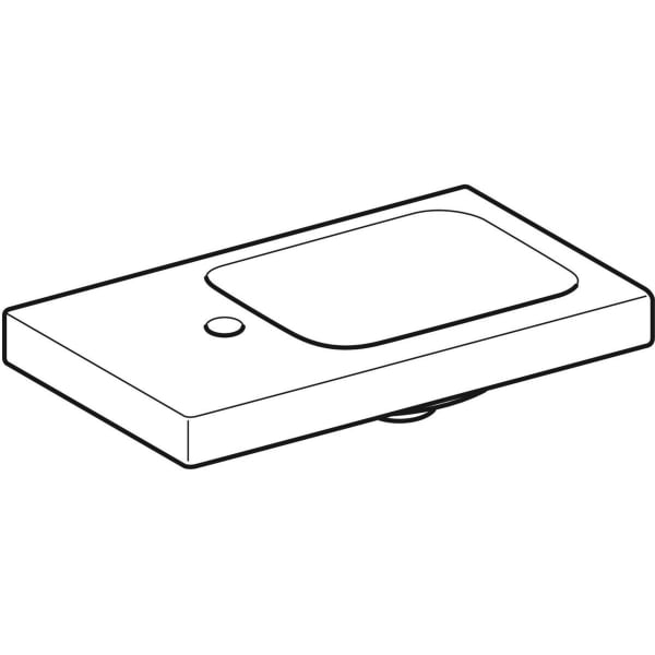Geberit iCon Light Handwaschbecken 53x31cm Ablg./Hl. li, o. Ül., weiß