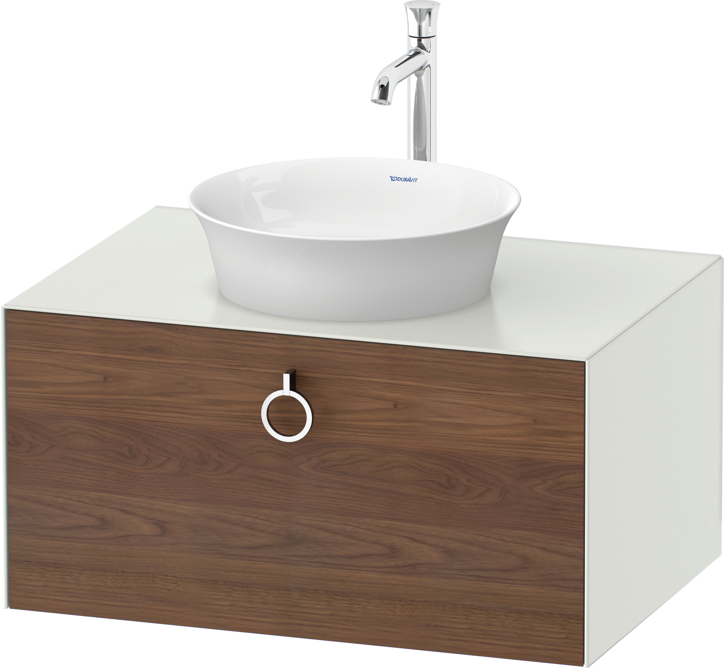 Duravit WTU wandh. White Tulip,1 Ausz.,mit Griff,408x800x550,A.Nussb.M./Weiß Sdm.