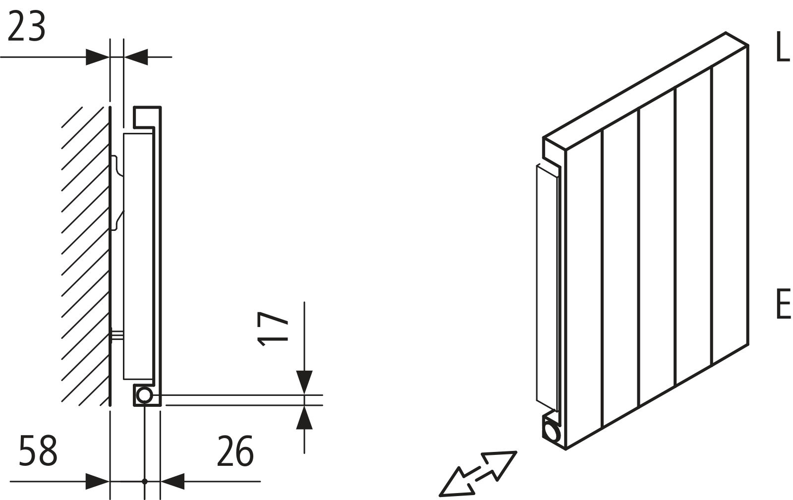 Kermi Heizwand HVN Typ11 BH2200x61x420 QN1228, RAL9016, 6 bar, ANB12