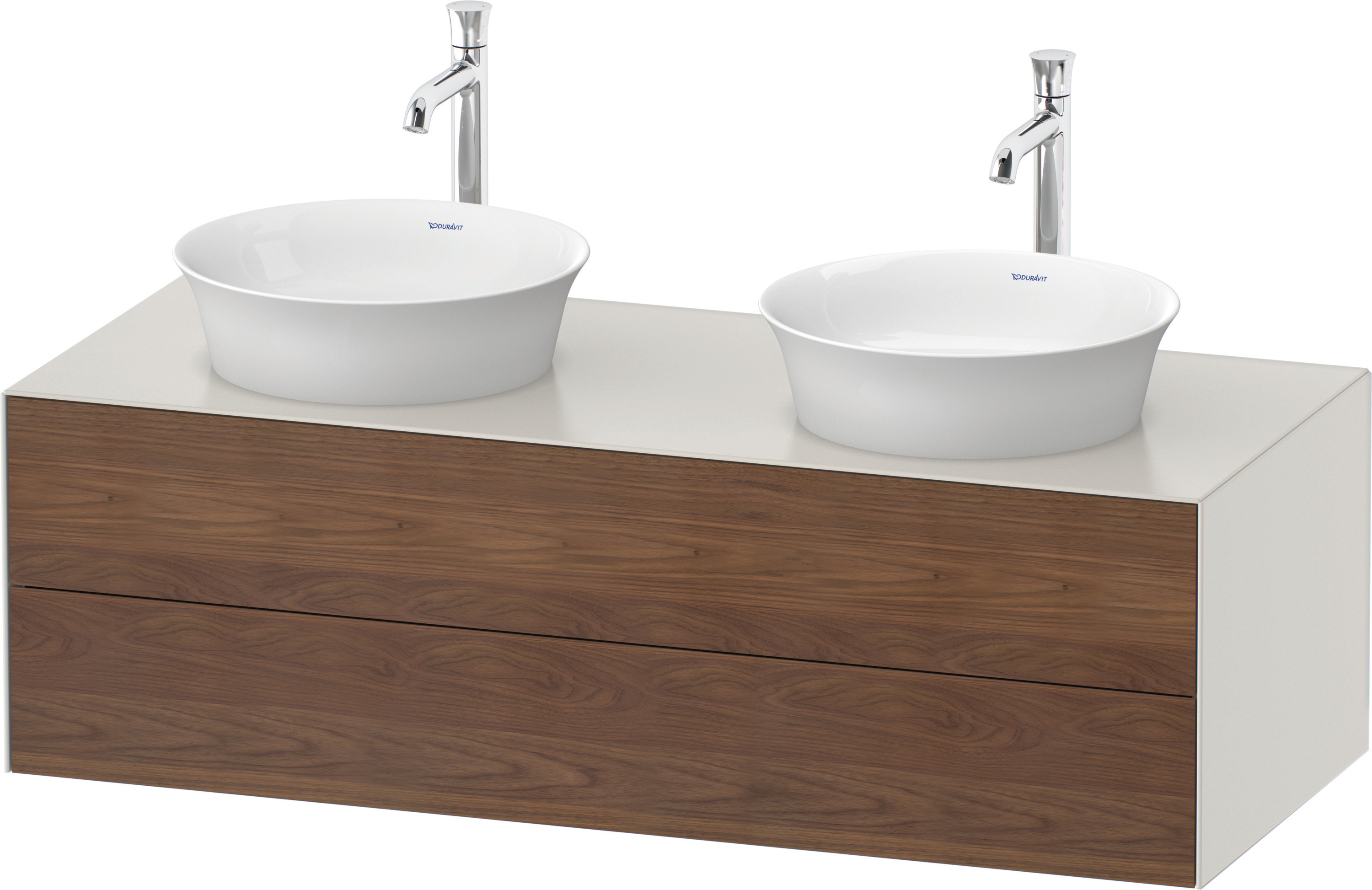 Duravit WTU White Tulip wandh,2 SchKa,beid. 408x1300x550mm,Am.Nussb.M/Nord.Weiß Sdm