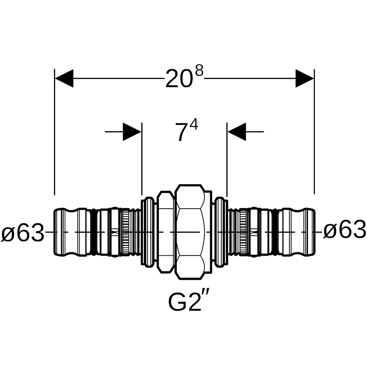 Geberit Mepla Verschraubung SiBr,d63