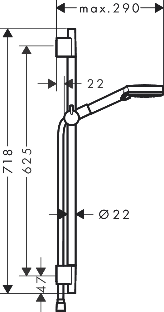 Hansgrohe Brausenset Vernis Blend  Vario/Unica 650mm mattschwarz