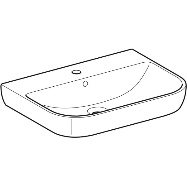 Geberit Smyle Waschtisch, 65x48cm m. Hl., m. Ül., weiß, KeraTect