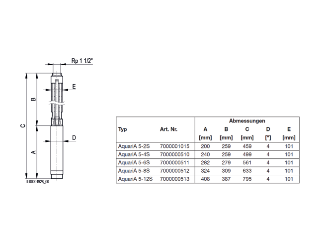 Biral Unterwasserpumpe AquariA 5-8S