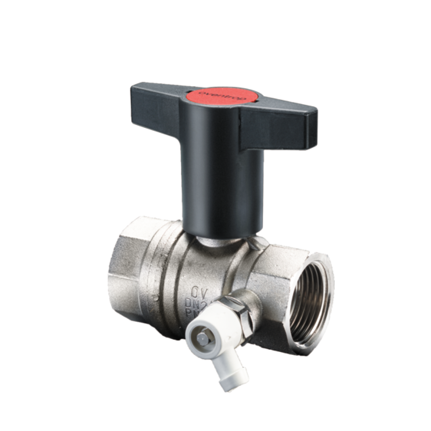 OVENTROP-Kugelhahn "Optibal",Knebelgriff DN32,1 1/4"IG, PN16,mit Entleerung, Ms