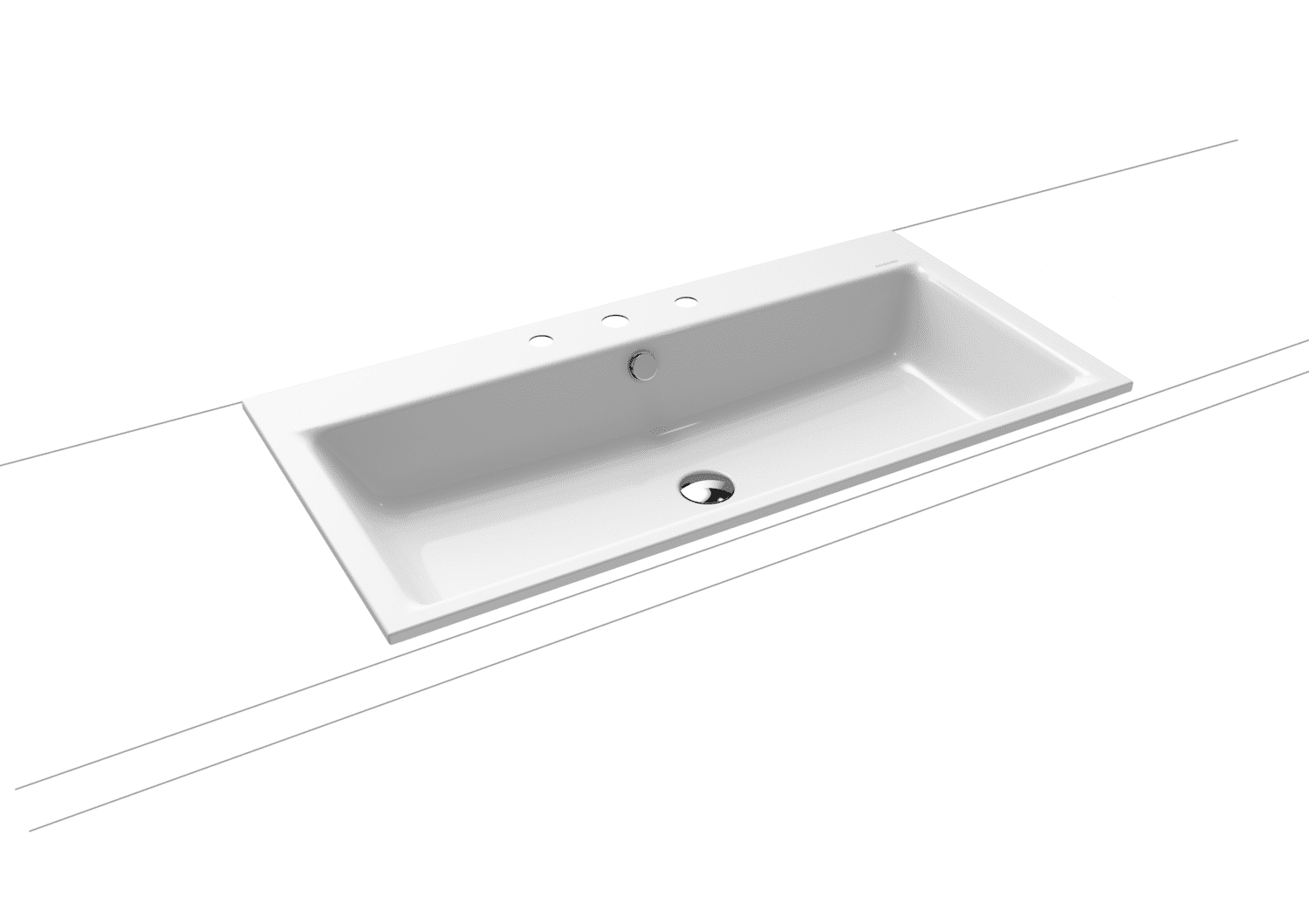 KA WB PURO EINBAUWASCHTISCH Mod.3152,900 x460mm,alpinweiß,PEFF,AD,m. 3HL,mÜL,chr