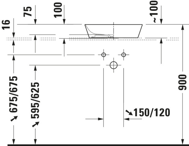 Duravit Aufsatzbecken Cape Cod 430mm Weiß ohne Überlauf, ohne Hahnlochbank, WG