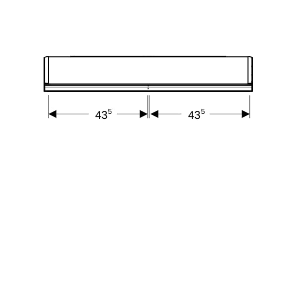 Geberit ONE Spiegelschrank mit ComfortLight 2 Türen, AP-Mont., 90x90x15cm, weiß