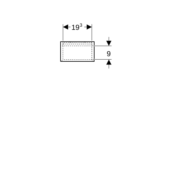 Geberit Regal rechteckig 22,5x70x13,2cm, sandgrau