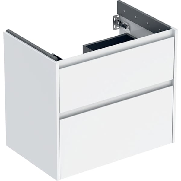 Geberit Renova Plan US f. WT, m. 2 Schubladen 69,3x60,6x44,6cm, weiß/l. seidenglanz