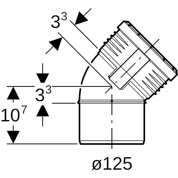 Geberit Silent-PP Bogen 45Gr d125