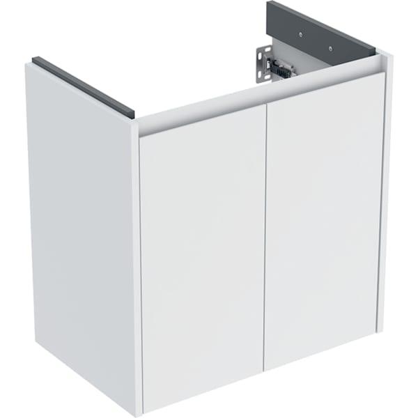 Geberit Renova Compact US für WT, mit 2 Türen 59,7x60,3x36,7cm, weiß/l. seidenmatt