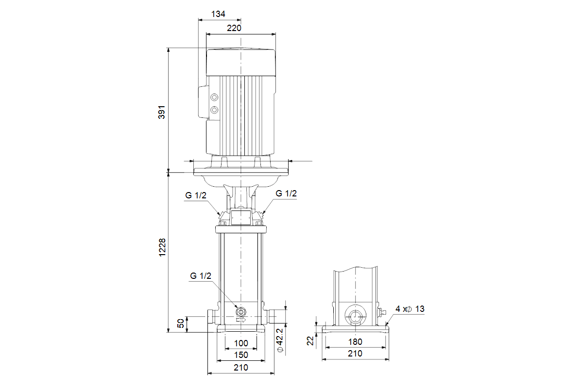 GRUNDFOS Vertikale Kreiselpumpe CRN5-34 S-P-T-E-HQQE 3x400D 50Hz