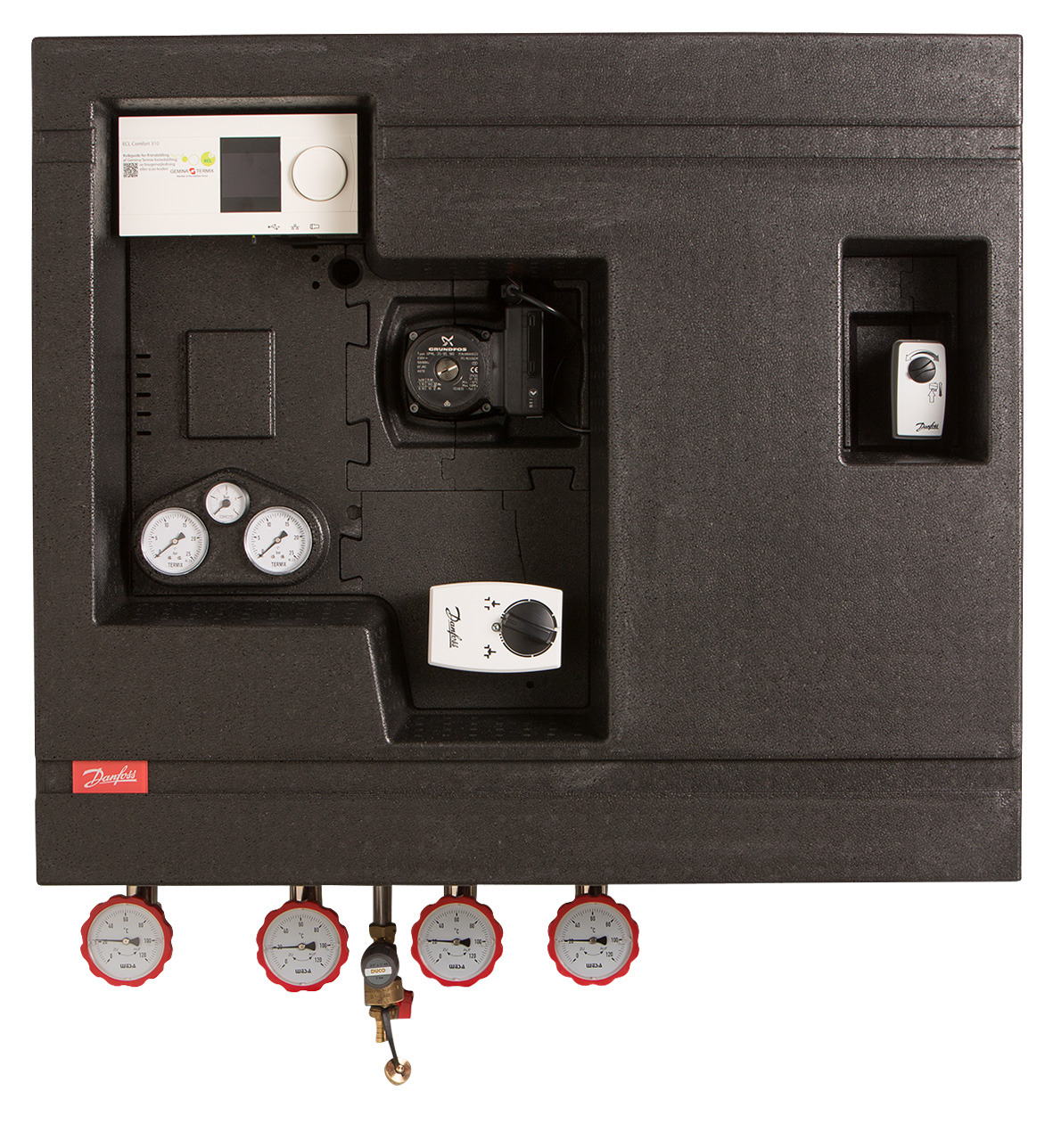 Danfoss Hausstation Compact 28 VX-FI, 1 HWS, AVP-F, 35kW, ECL310/A237
