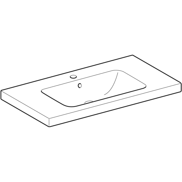 Geberit iCon Light Waschtisch 90x48cm Ablagefläche, m. Hl., m. Ül., weiß