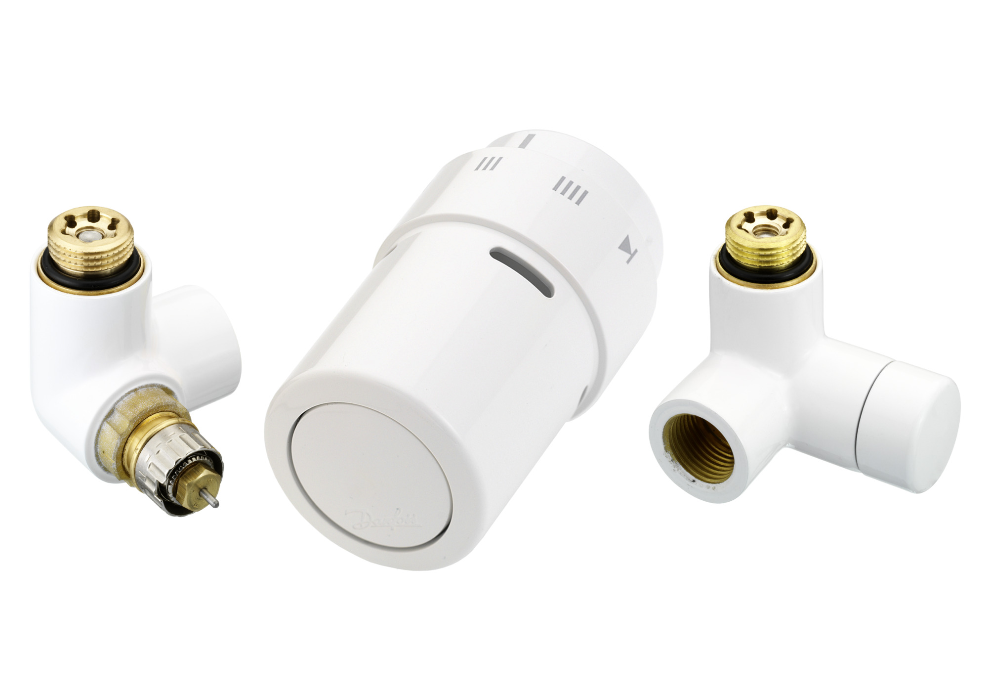 Danfoss X-tra Design Set RAL 9016, Ventilgehäuse RA-URX links