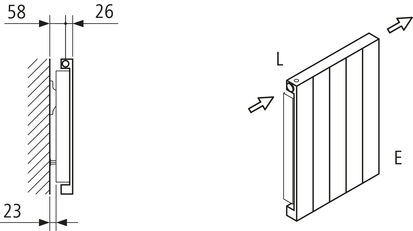 Kermi Heizwand HVN Typ11 BH1800x61x560 QN1392, RAL9016, 6 bar, ANB12