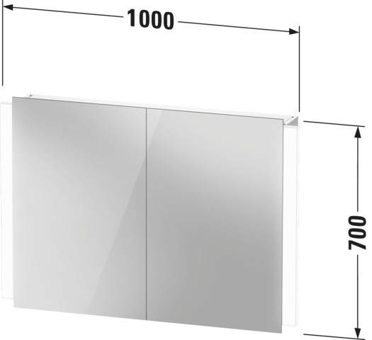 DU Spiegelschrank Ketho.2 157x1000x700mm 220-240V EEK C 2 Türen LKZ0