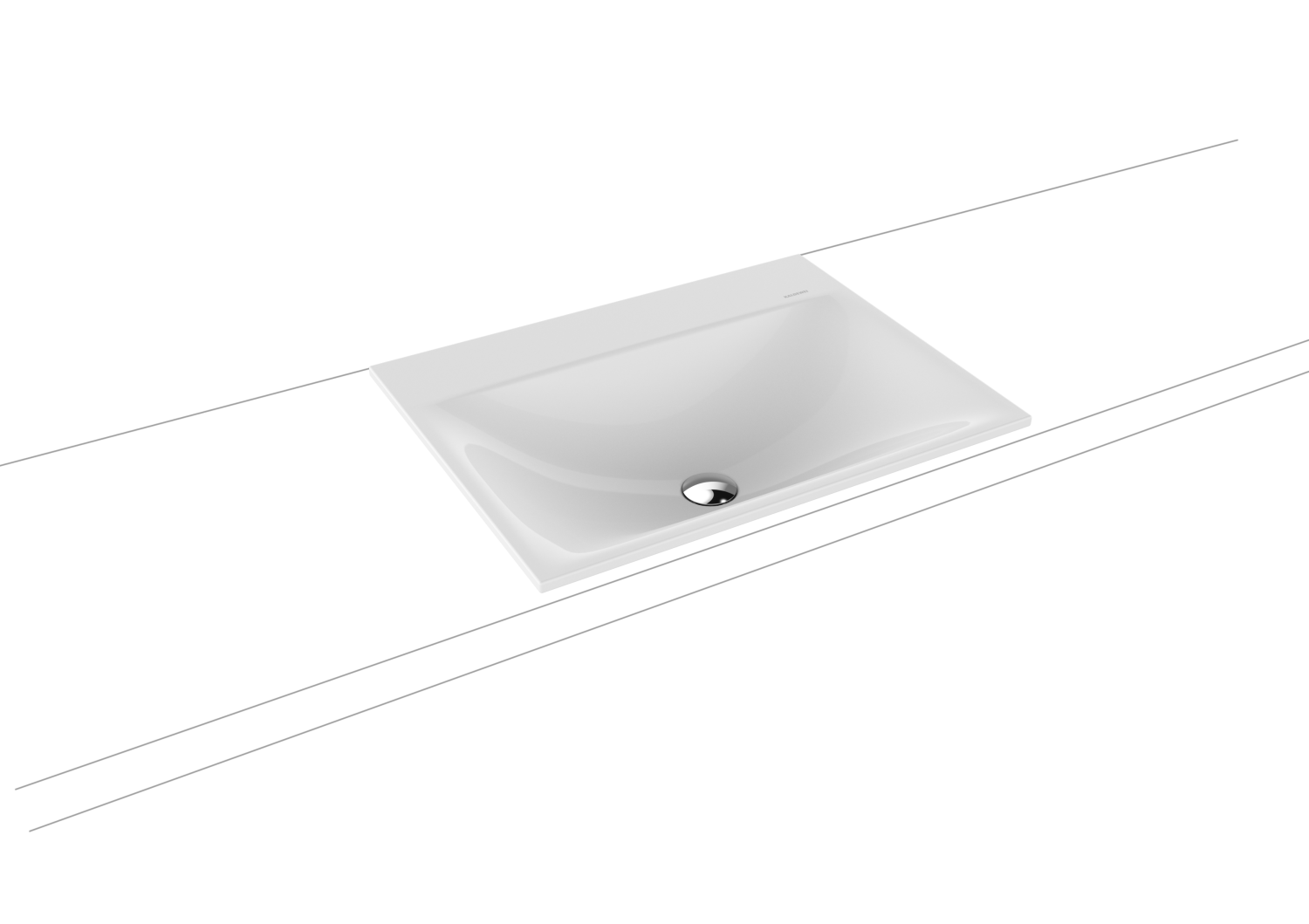KA WB SILENIO EINBAUWASCHTISCH Mod.3037, 600x460mm,alpinweiß,Perl-Effekt,AD,oÜL
