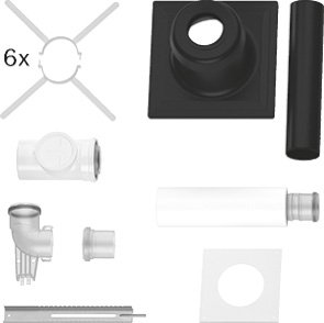 BOSCH Abgaszubehör FC-Set80-C93x, hinten Grundbausatz C93x, d:80/125mm