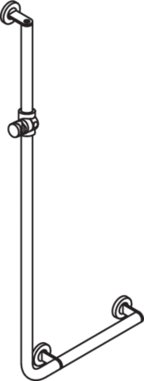 HEWI Winkelgriff m.Br.H.,d:32, A1:1250, W1:450,re,chr,Brh.Kst. signalweiß
