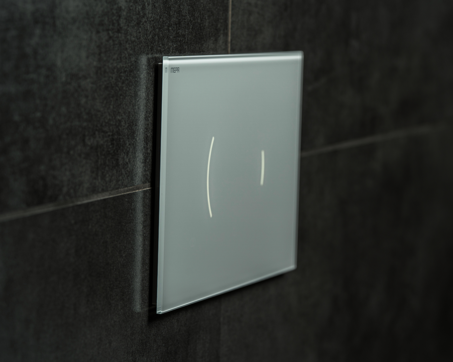 WC-Betätigungsplatte MEPA Zero Lumo 2-M Glas Weiß Fliesenbündig