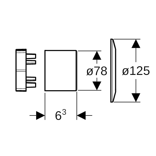 Geberit Set Blindrosette, G 2" hochglanz verchromt