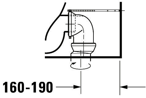 DU Stand-WC Kombi DuraStyle 700 mm Tiefspüler, f.SPK, Abg.Vario, weiß