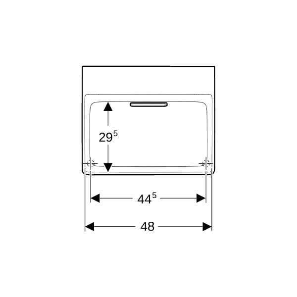 Geberit ONE AS-WT eckig, 50x41cm, CleanDrain o. Hl., o. Ül., weiß, KeraTect/weiß glzd