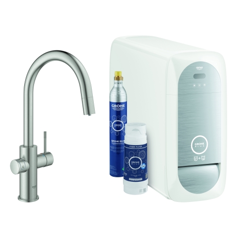 GROHE Starterkit GROHE Blue Home 31541 auszb. Mouss. BT/WIFI C-Ausl. supersteel