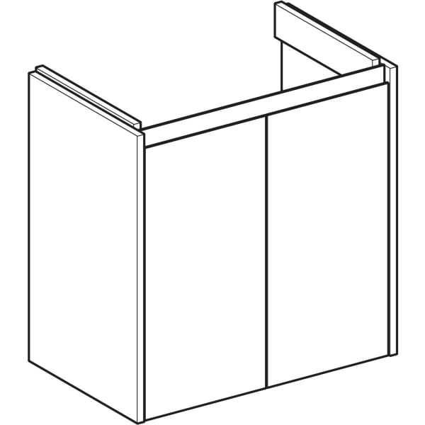 Geberit Renova Compact US für WT, mit 2 Türen 59,7x60,3x36,7cm, lava/l. seidenmatt