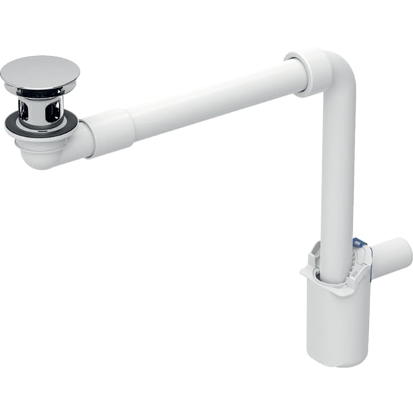 Geberit WT Ablauf d32/40 Raumsparmodell mit freiem Auslauf, Ventilab. glanzverchromt