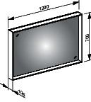 KEUCO Lichtspiegel X-Line 33298, mit Spiegelheizung, inox, 1200x700x105mm