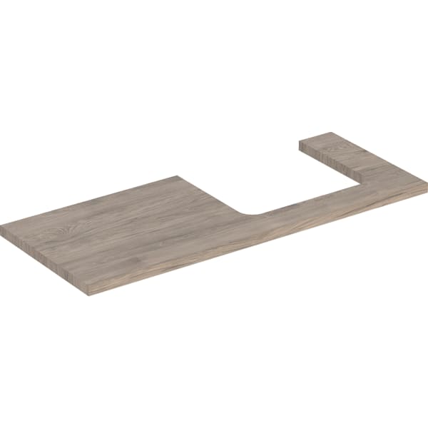 Geberit ONE WT-Platte, Ausschnitt re, für AWT 120x3x47cm, Nussbaum hickory