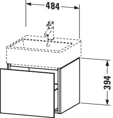 DU WTU L-Cube 394x484x459mm 1 Auszug, Basalt Matt